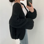 Korean Style Chunky Knit Relaxed Buttonless Cardigan