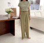 High-Waist Pleated Wide Pants