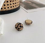 Leopard Fabric Ear Studs