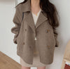 Korean Style Double Breasted Wool Blended Coat