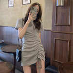 Sporty Lace-Up Cotton Dress