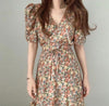 Asymmetrical Floral Wrap Dress