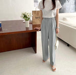 High-Waist Pleated Wide Pants