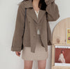 Korean Style Double Breasted Wool Blended Coat