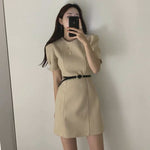 Minimalist Sheath Dress with Belt