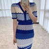 Wavy Knit Pattern 2-Piece Dress Set