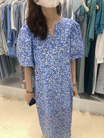 Floral Puff Sleeve Loose Fit Dress