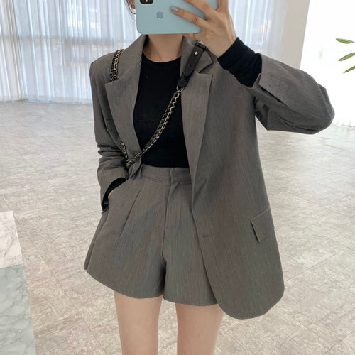 Korean Style A Line Suit Jacket with Shorts