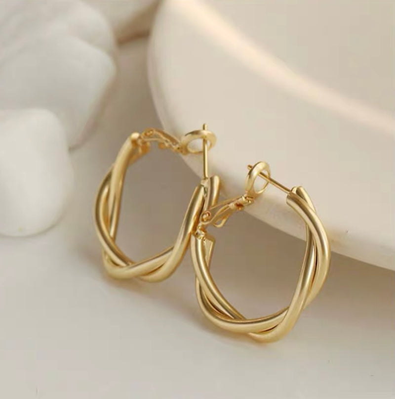 Designer Braided Hoop Earrings