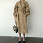 British Style Double Breasted Trench Coat with Belt