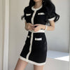 Classic Color Block Knitted Fitted Mini Dress