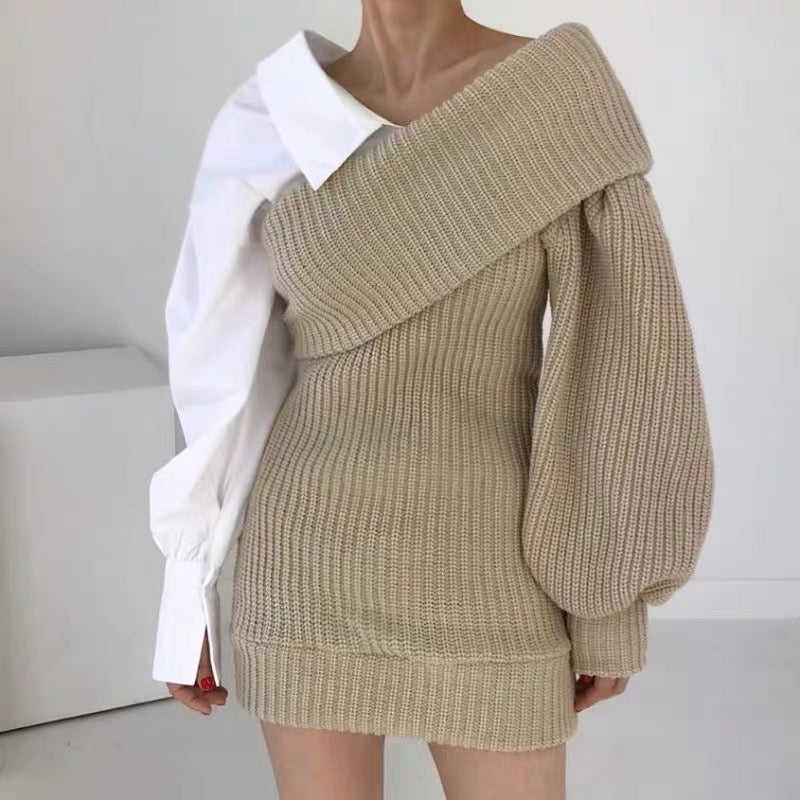 Designer Shirt-Sweater Bodycon Mini Dress/Top