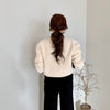 Classic Black and Beige Knitted Cardigan