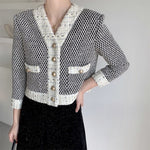 Classic Black and White Tweed Jacket