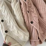 Loose Knit Braided Cable Cardigan