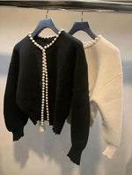 Lady Look Soft Wool Cashmere Cardigan with Pearls buttons