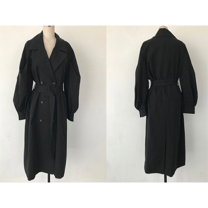 British Style Double Breasted Trench Coat with Belt