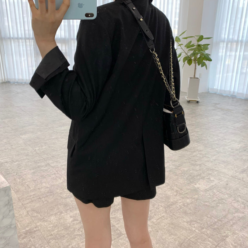 Korean Style A Line Suit Jacket with Shorts