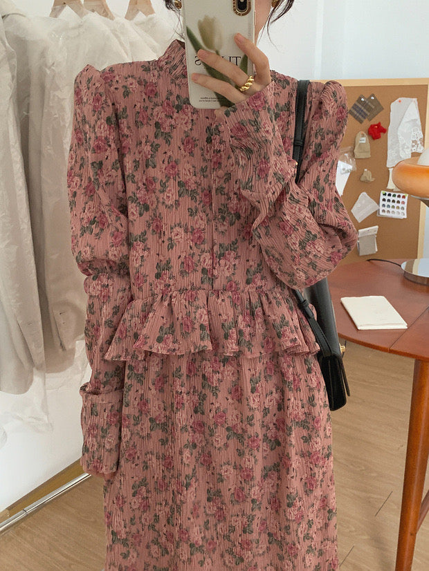 Rusty Rose Long Sleeve Maxi Dress (Two Styles)