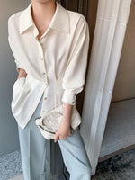 Chiffon Shirt with Pleated Bottom