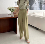 High-Waist Pleated Wide Pants