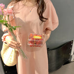 Korean Style Loose-Fitting Blush Dress