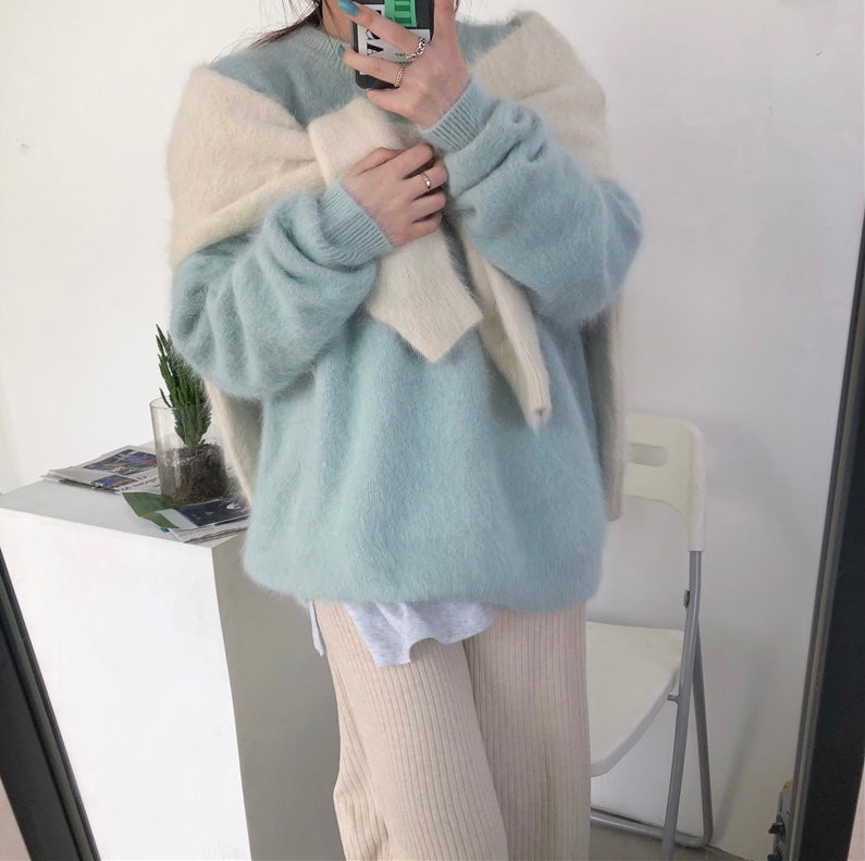 Mohair-Blend Macaron Sweater