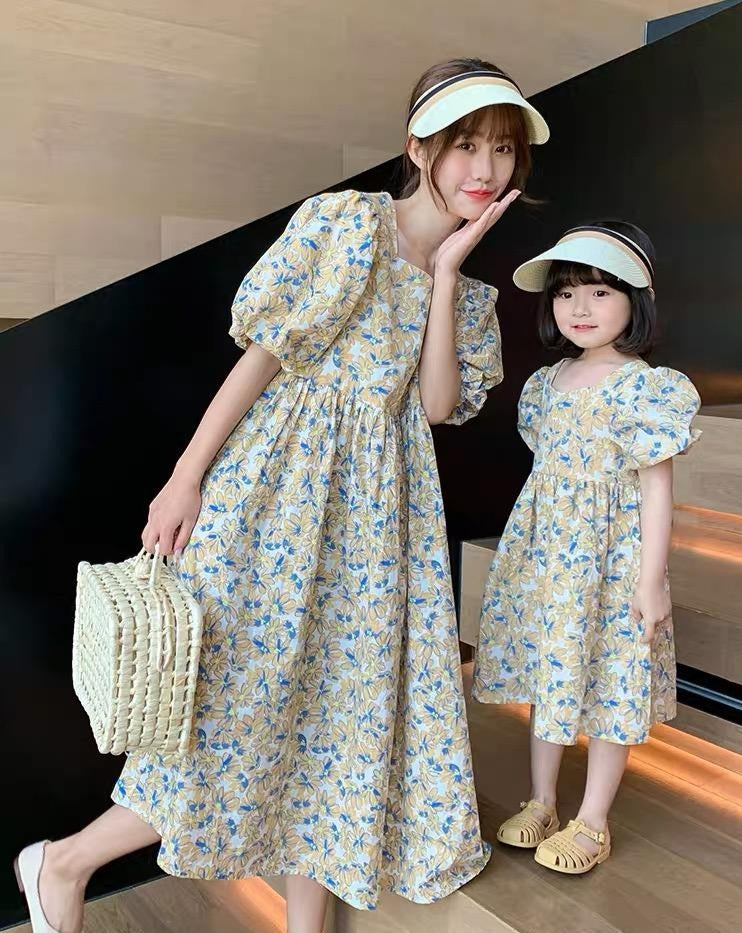 Mom & Daughter ♡ Floral Print Babydoll Dress