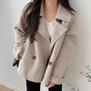 Korean Style Double Breasted Wool Blended Coat