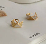 Triangular-Cut Hoop Earrings