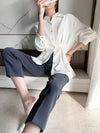 Chiffon Shirt with Pleated Bottom