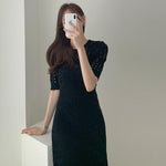 Open-Knit Soft Viscose Fishtail Dress