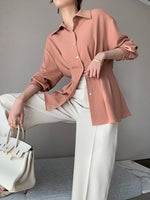 Chiffon Shirt with Pleated Bottom