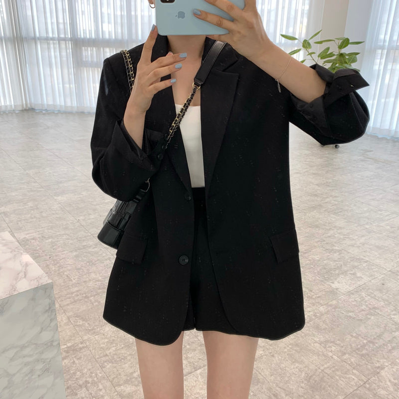 Korean Style A Line Suit Jacket with Shorts