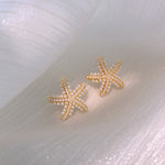 Starfish Shaped Pearly Ear Studs