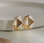 Triangular-Cut Hoop Earrings