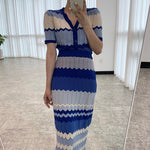 Wavy Knit Pattern 2-Piece Dress Set