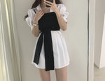 Korean Style Two-in-One Shirt Dress