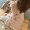 Oversized Sparkling V-Neck Cardigan / Knitted Dress Set