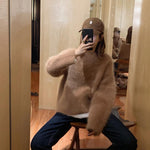 Boyfriend Style Ultra Soft Faux Mink Cashmere Sweater