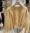 Lady Look Soft Wool Cashmere Cardigan with Pearls buttons