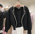 Lady Look Soft Wool Cashmere Cardigan with Pearls buttons