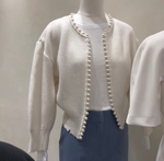 Lady Look Soft Wool Cashmere Cardigan with Pearls buttons