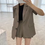 Suit Jacket and A-Line Shorts Set