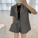 Suit Jacket and A-Line Shorts Set