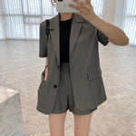 Suit Jacket and A-Line Shorts Set