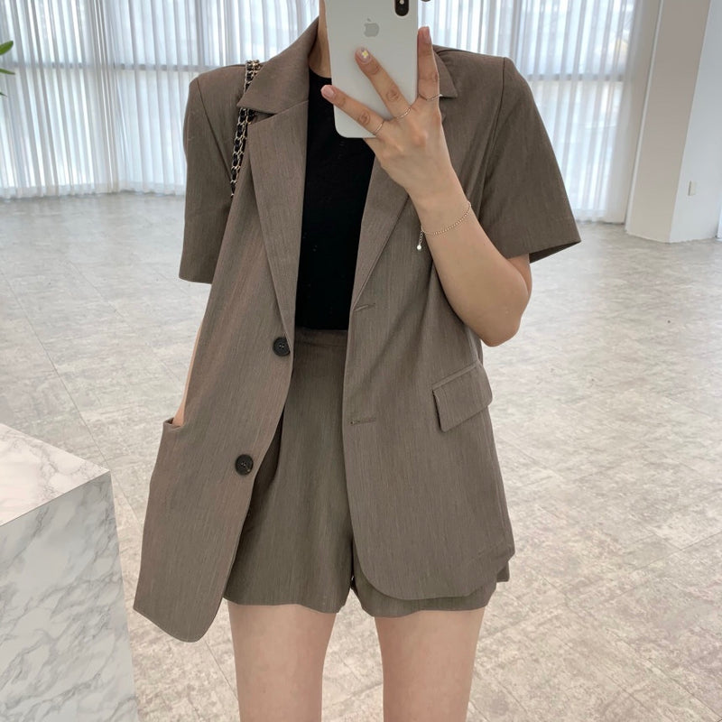 Suit Jacket and A-Line Shorts Set