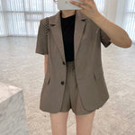 Suit Jacket and A-Line Shorts Set