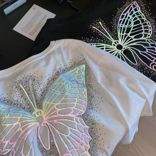 Luminous Oversized Butterfly Short Sleeve T-Shirt